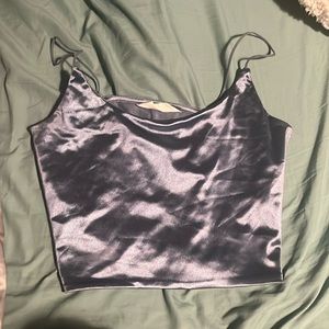 Shiny dusty blue tank top